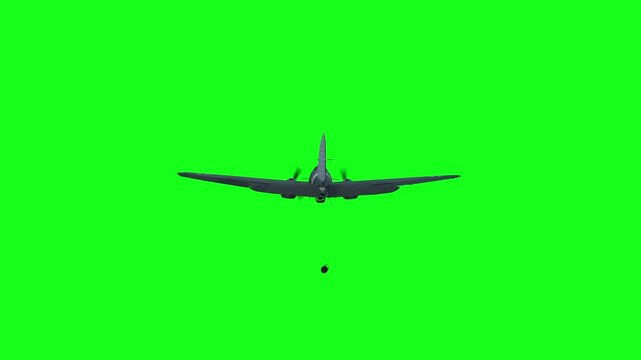 Heinkel He 111. German airliner and medium bomber. World War II. Green screen isolate.