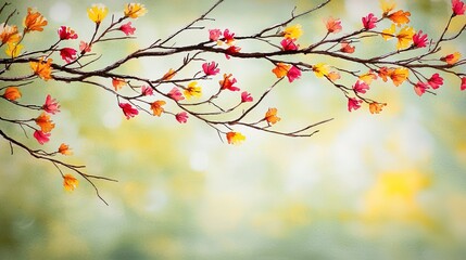 Spring blossoms on branch