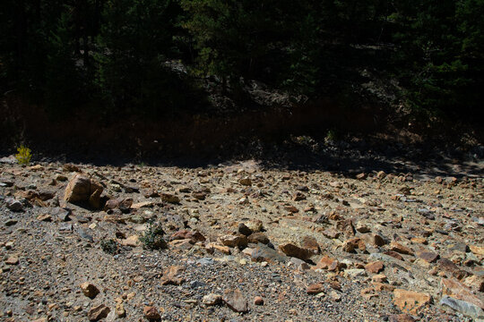 Rocks in a dried-up riverbed 