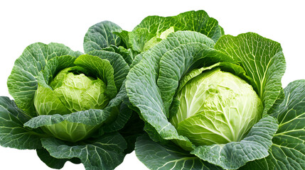 Fresh Green Cabbages Close Up Studio Shot