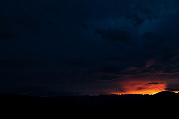 Intense sunset over Colorado Rocky Mountains 