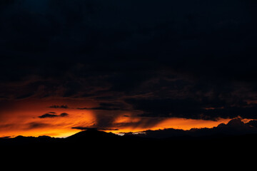 Intense sunset over Colorado Rocky Mountains 