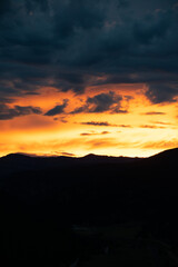 Intense sunset over Colorado Rocky Mountains 