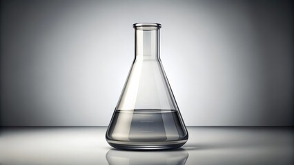 Erlenmeyer Flask with Liquid on White Background