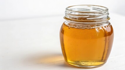 Honey Jar on White Background