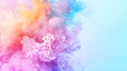 Colorful Abstract Cherry Blossoms With Smoke