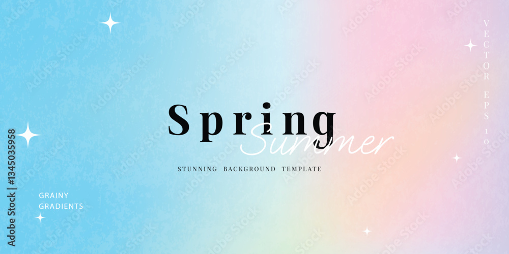 Wall mural abstract summer gradient mesh background vector. wallpaper design with sparkle in grainy and blurry 