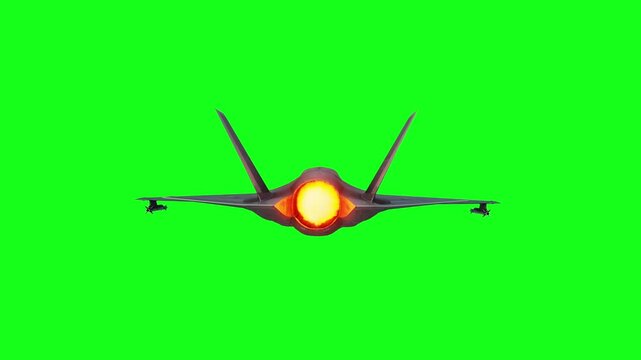 Military fighter jet F-35. green screen isolate.