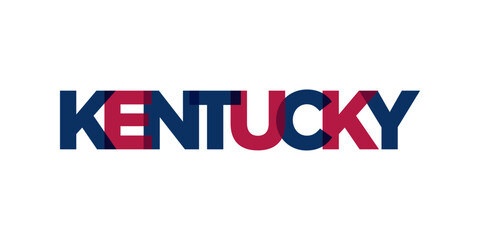 Kentucky, USA typography slogan design. America logo with graphic city lettering for print and web.