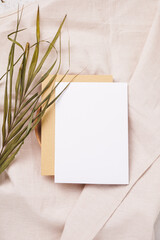 blank note paper on cream background