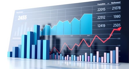 Naklejka premium business graph on the screen