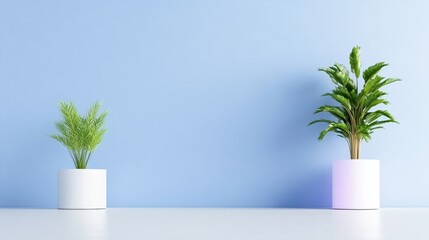 Obraz premium Empty room with plants, minimalist design