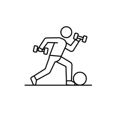 Obraz premium Dynamic Person Exercising Vector Icon - Dumbbell Workout Pose for Fitness, Health, and Active Lifestyle Representation