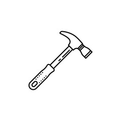 Hammer tool equipment simple outline illustration