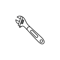 Wrench tool simple outline illustration