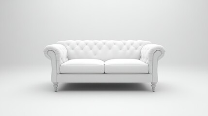 Elegant white sofa in a minimalist setting