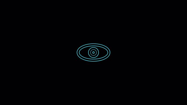abstract technology animation of  verification or scanning of the trackers, cyber security and cyber space concept, secure access and privacy concept, glowing eye with a scanning animation, security