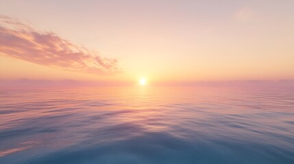 Obraz premium Serene Sunrise over Calm Ocean with Vibrant Sky Colors