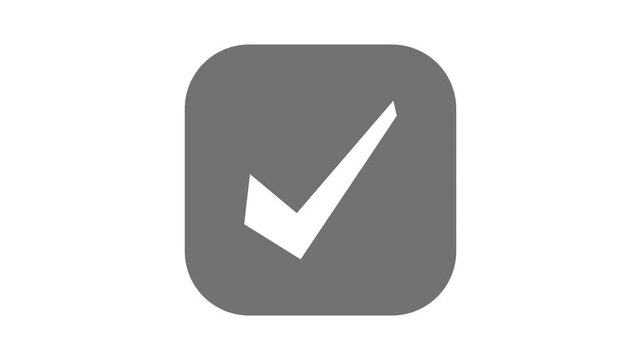 Checkmark symbol on a rounded square, Minimalist square check mark icon