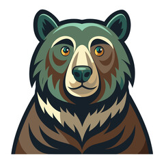 Majestic Bear Logo with Detailed Vector Illustration