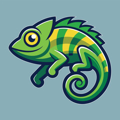 Colorful Chameleon Vector Illustration with Vibrant Details