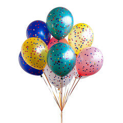 Heart-shaped glitter balloons isolated on white background