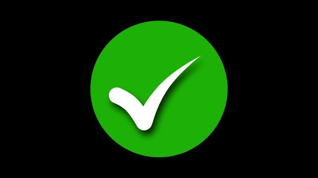 Circle simple 3d tick mark icon, 3d minimalist circle check mark animation