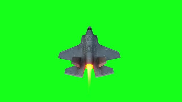 Military fighter jet F-35. green screen isolate.