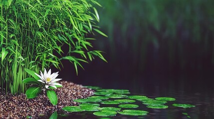 Tranquil waterlily scene