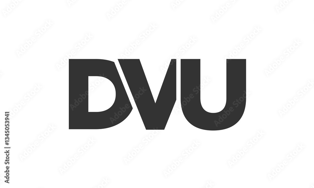 Fototapete dvu logo design template with strong and modern bold text. initial based vector logotype featuring s