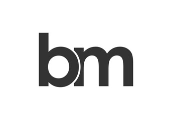BM creative geometric initial based modern and minimal logo. Letter b m trendy fonts.
