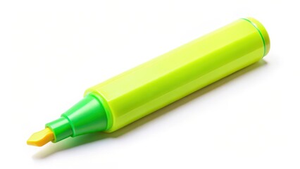 Lime Green Marker Pen on White Background