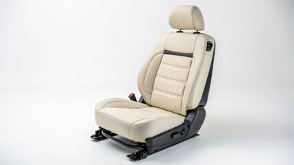 Beige Car Seat on White Background