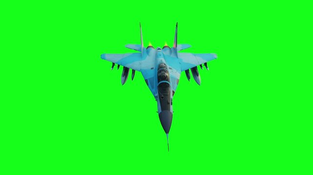 Russian military fighter jet MIG -35 . Green screen isolate