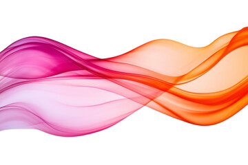 Soft pink and orange flowing wave isolated and AI generated.  .