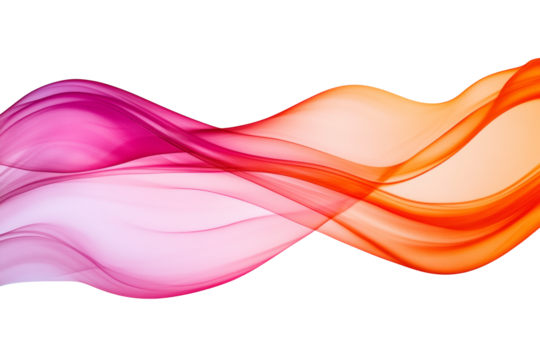 Soft pink and orange flowing wave isolated and AI generated.  .