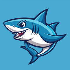 Vector Illustration of a Logo Depicting a Fierce Shark