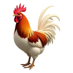 Fototapeta premium Majestic Rooster with Vibrant Colors on transparent Background