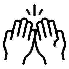 High five outline icon symbolizing strong friendship bond