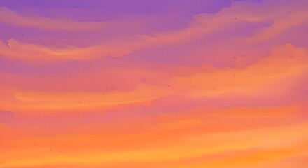 Obraz premium abstract watercolor background sunset sky orange purple
