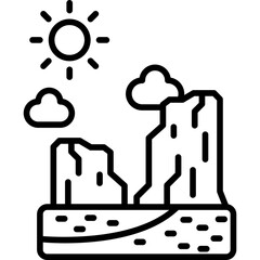 Cliff Icon Vector Element