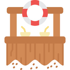 Beach Bar Icon Vector Element