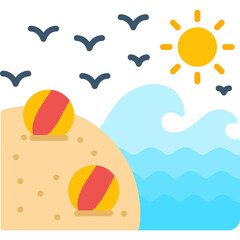 Beach Ball Icon Vector Element