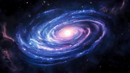 Spiral Galaxy with Stars and Diffusing Light