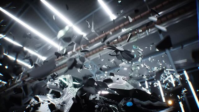 car crash test stop time. safety concept.