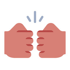 Fist bump flat icon symbolizing strong friendship bond