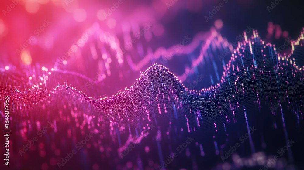 Poster Abstract data visualization, vibrant colors, digital art, possible use for tech or design