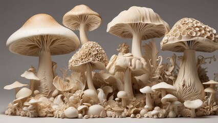 Close-up view of the gills of a mushroom.