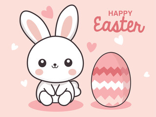 Easter greeting background with cute bunny vector illustration pattern