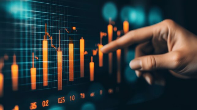 Person analyzing financial data on a screen